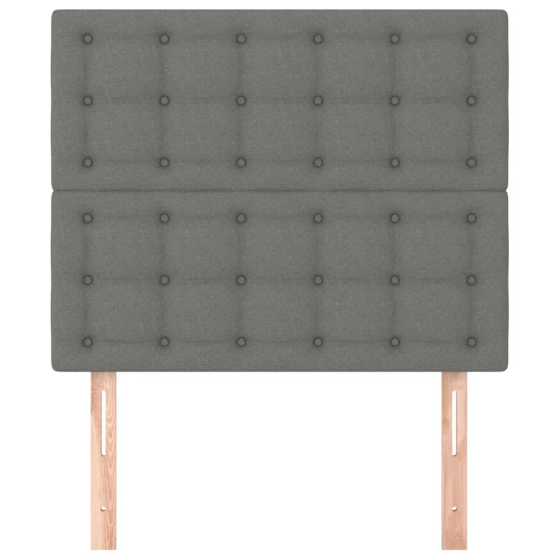 Tête de lit accessoire couchage chambre à coucher meuble en 2 parties capitonné 100 x 5 x 78/88 cm tissu gris foncé TDL0206385