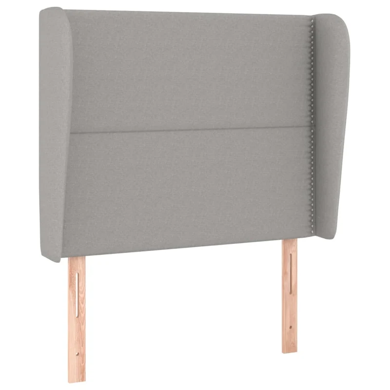 Tête de lit accessoire couchage chambre à coucher meuble avec rebord latéral 103 x 23 x 118/128 cm tissu gris clair TDL0205301