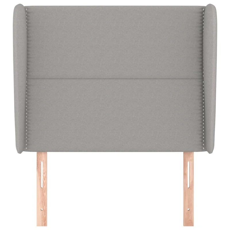 Tête de lit accessoire couchage chambre à coucher meuble avec rebord latéral 93 x 23 x 118/128 cm tissu gris clair TDL0205090