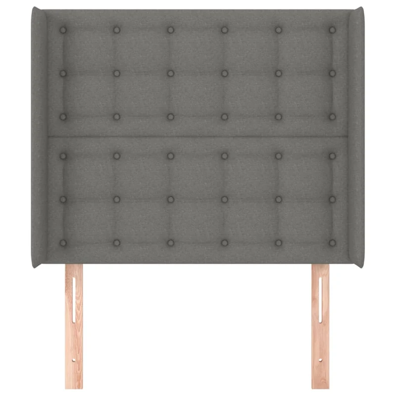 Tête de lit accessoire couchage chambre à coucher meuble avec rebord latéral latéral 103 x 16 x 118/128 cm tissu gris foncé TDL0205071