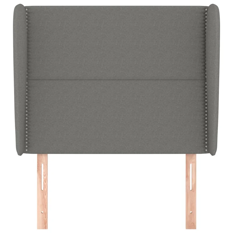 Tête de lit accessoire couchage chambre à coucher meuble avec rebord latéral 93 x 23 x 118/128 cm tissu velours gris foncé TDL0204852