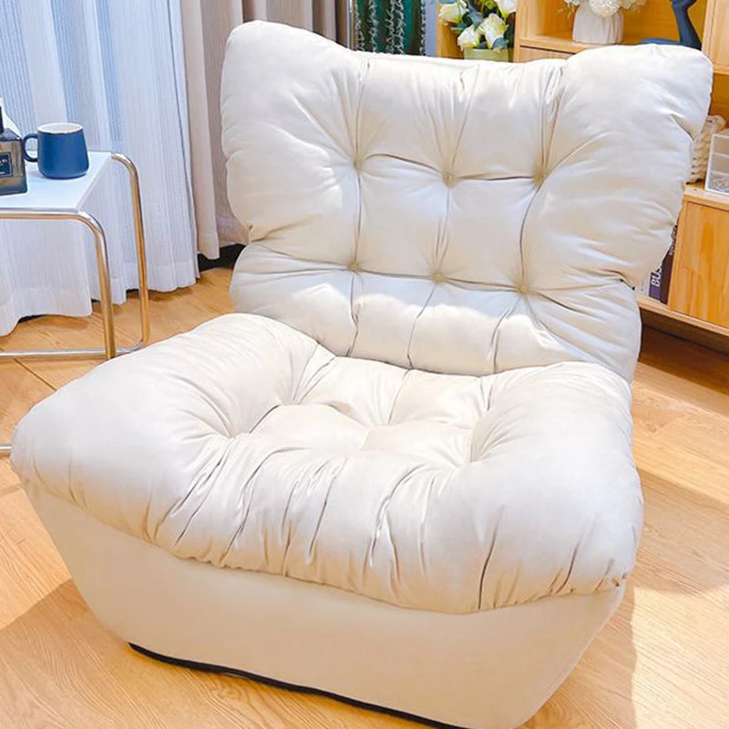 Modern Minimalist Synthetic Fabric Sherpa Fabric Steel Wood Frame Rectangular Accent Chair Backrest Footrest For Living Room