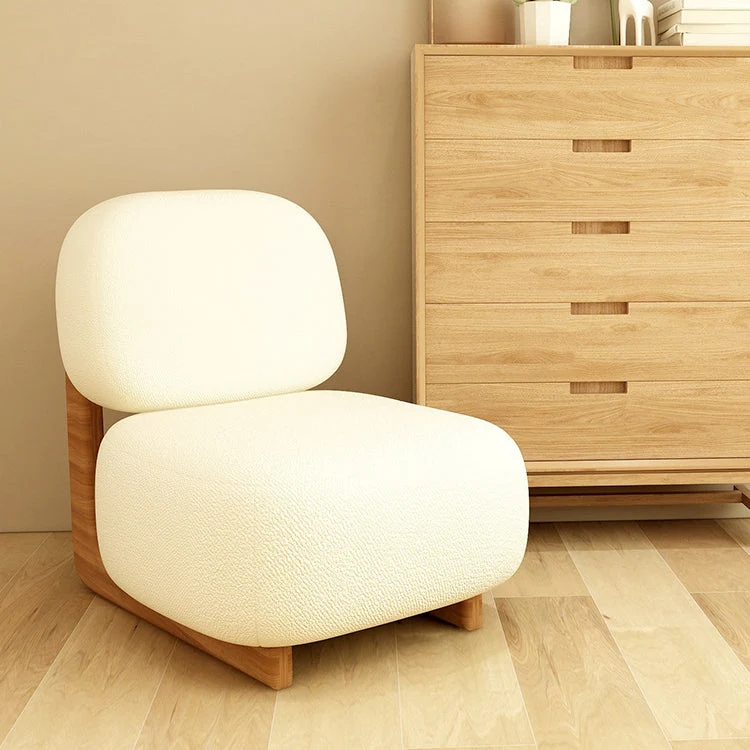 Contemporary Nordic Square Rectangular Fabric Pine Accent Chair Backrest For Living Room