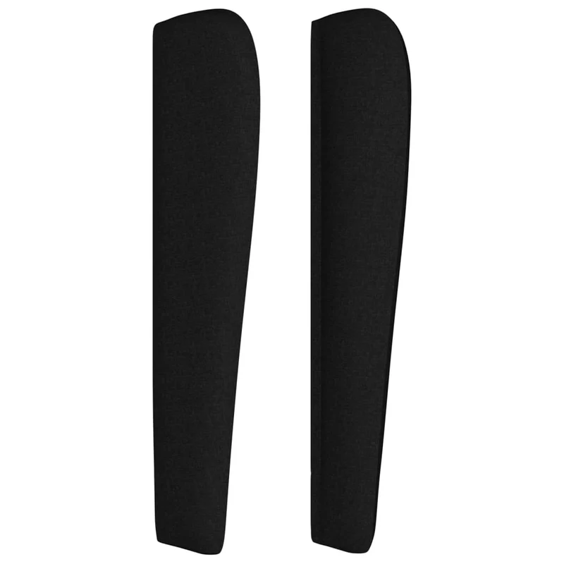 Tête de lit accessoire couchage chambre à coucher meuble avec rebord latéral 103 x 23 x 118/128 cm tissu noir TDL0204604