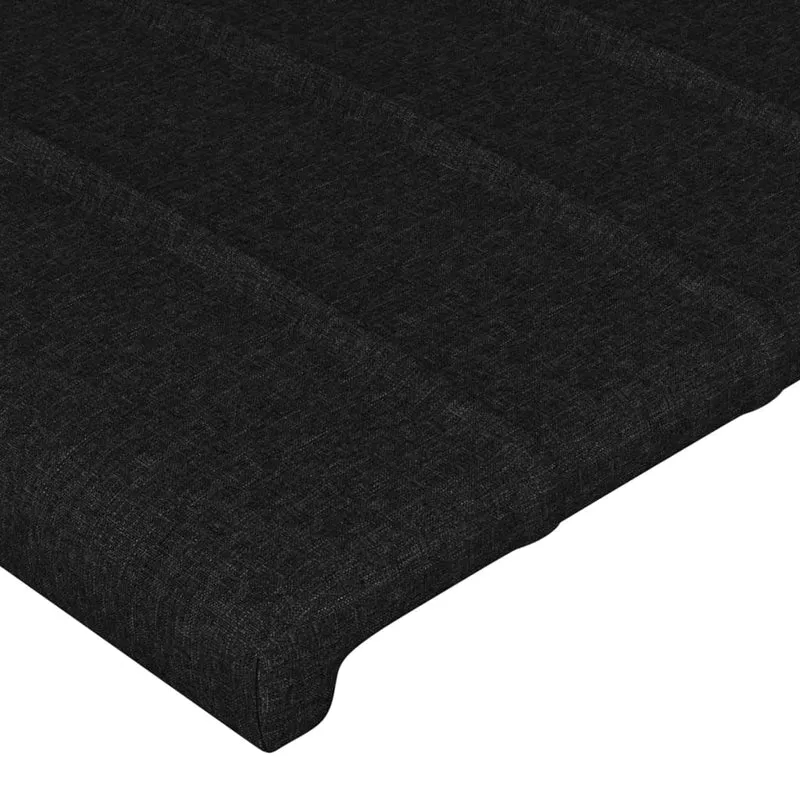 Tête de lit accessoire couchage chambre à coucher meuble 100 x 5 x 78/88 cm tissu noir TDL0202396