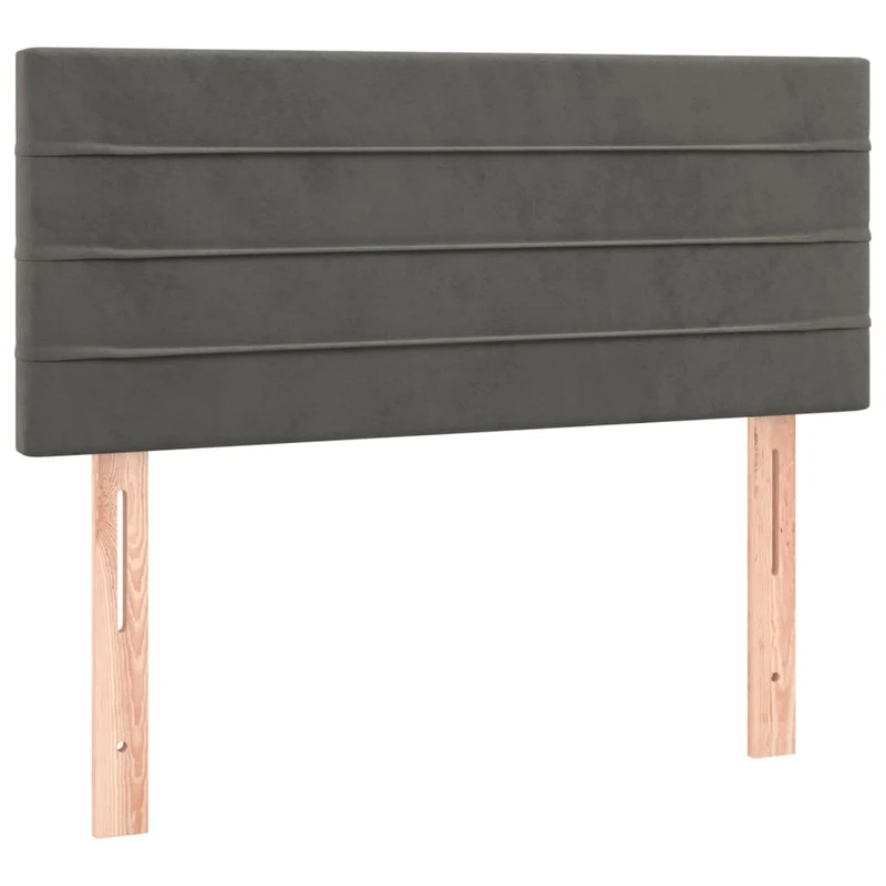 Tête de lit accessoire couchage chambre à coucher meuble à LED 100 x 5 x 78/88 cm tissu velours gris foncé TDL0201194