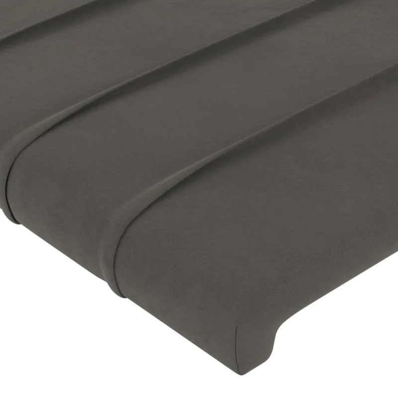 Tête de lit accessoire couchage chambre à coucher meuble à LED 100 x 5 x 78/88 cm tissu velours gris foncé TDL0201194