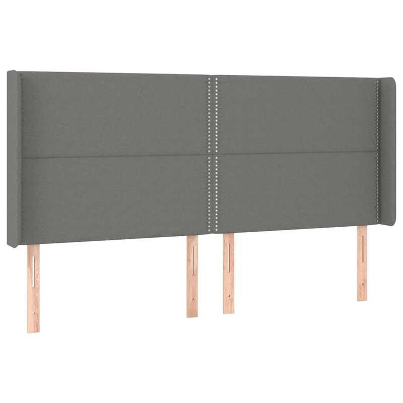 Cadre de lit LED avec sommier tête de lit matelas 200x200 cm tissu gris foncé TDL0208298