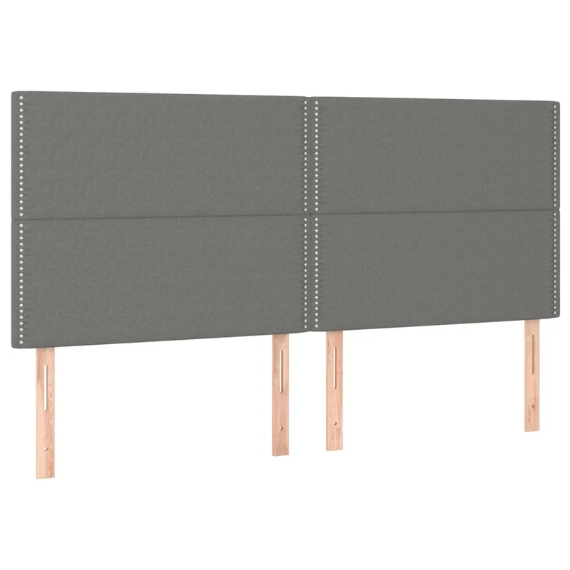 Cadre de lit LED avec sommier tête de lit matelas 200x200 cm tissu gris foncé TDL0208286
