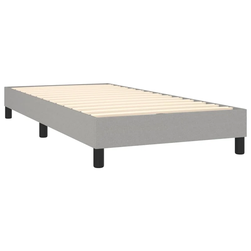 Cadre de lit LED avec sommier tête de lit matelas surmatelas 100x200 cm tissu gris clair TDL0207935