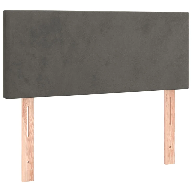 Cadre de lit LED avec sommier tête de lit matelas surmatelas 120x200 cm tissu velours gris foncé TDL0207729