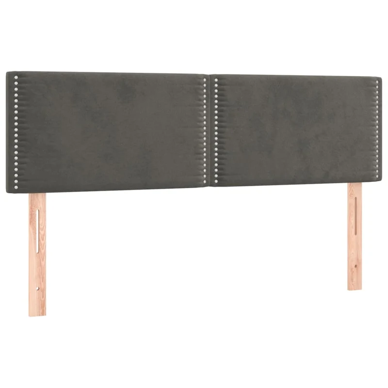 Cadre de lit LED avec sommier tête de lit matelas surmatelas 140x200 cm tissu velours gris foncé TDL0207700