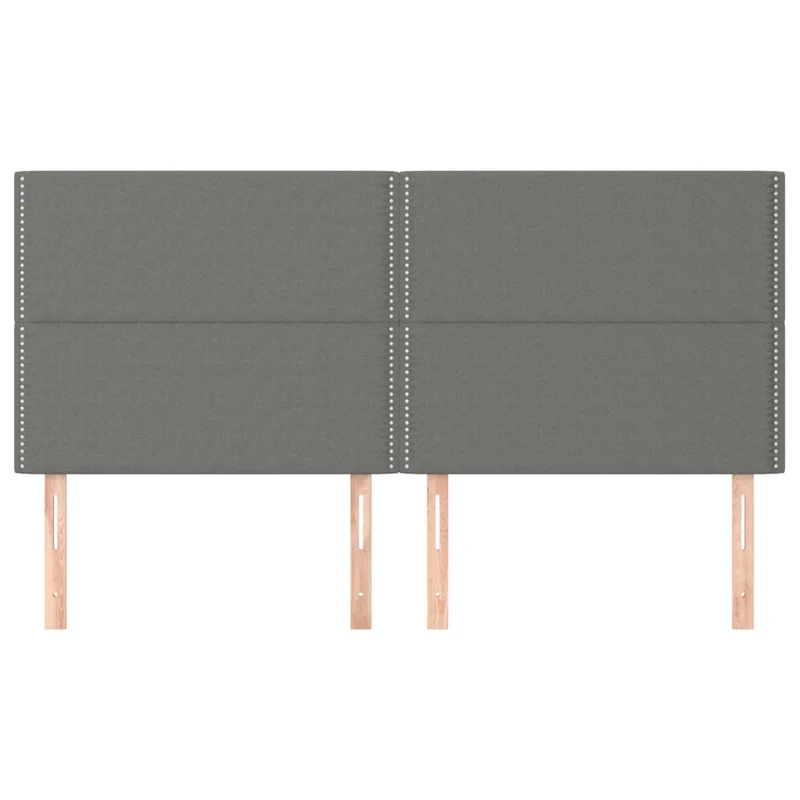 Tête de lit accessoire couchage chambre à coucher meuble en 4 parties 100 x 5 x 78/88 cm tissu gris foncé TDL0206023