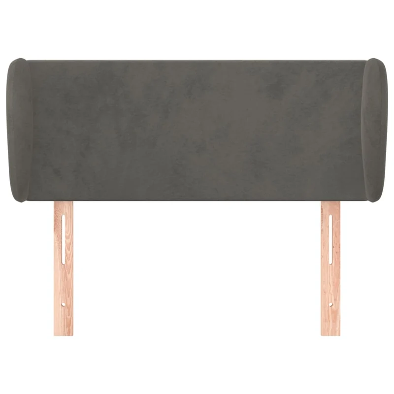 Tête de lit accessoire couchage chambre à coucher meuble avec rebord latéral 103 x 23 x 78/88 cm tissu velours gris foncé TDL0205031