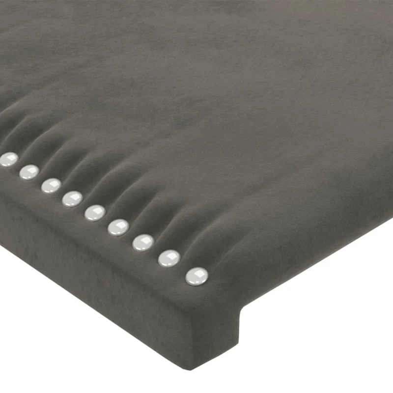 Tête de lit accessoire couchage chambre à coucher meuble avec rebord latéral 147 x 23 x 78/88 cm tissu velours gris foncé TDL0204990