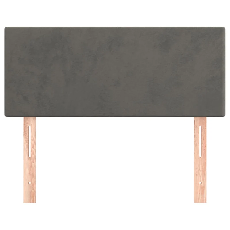 Tête de lit accessoire couchage chambre à coucher meuble 100 x 5 x 78/88 cm tissu velours gris foncé TDL0203188