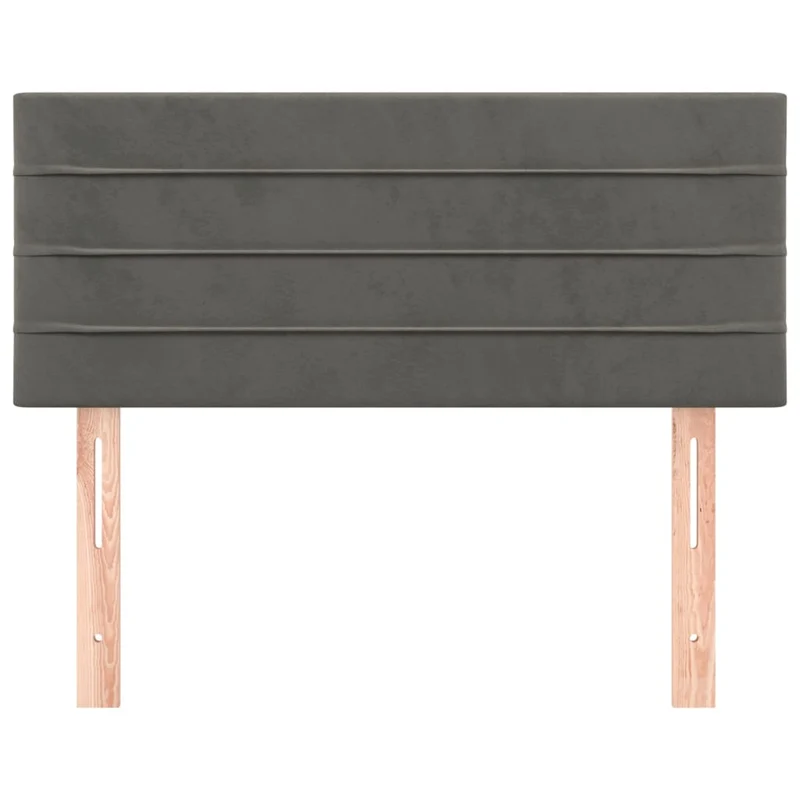 Tête de lit accessoire couchage chambre à coucher meuble 90 x 5 x 78/88 cm tissu velours gris foncé TDL0203161