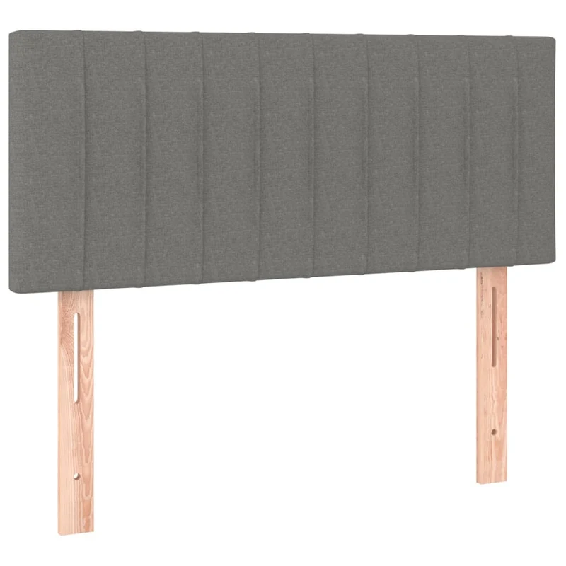 Cadre de lit LED avec sommier tête de lit matelas 90x200cm tissu gris foncé TDL0209367