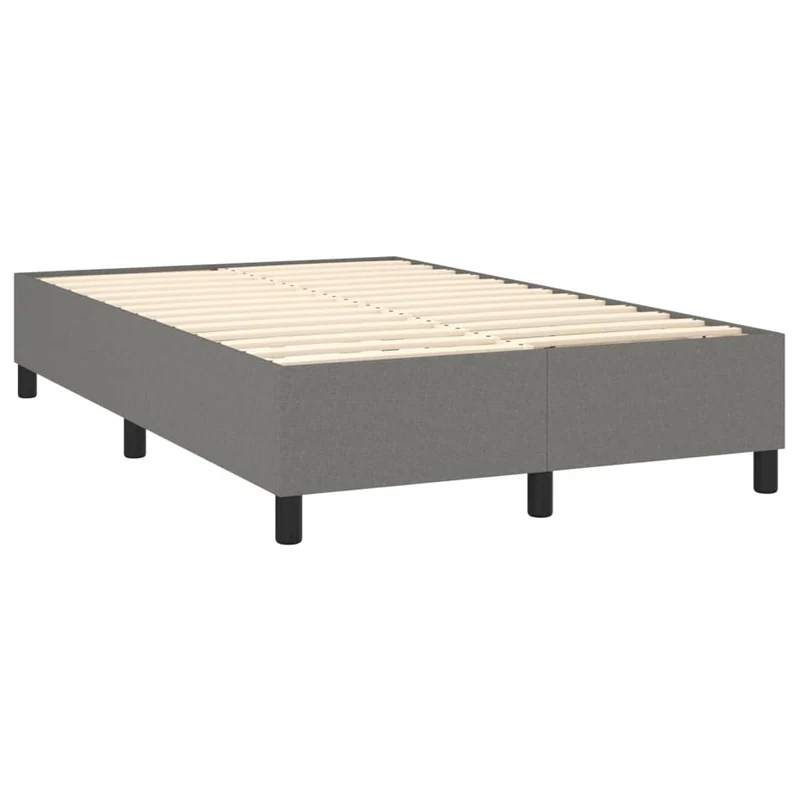 Cadre de lit LED avec sommier tête de lit matelas 120x200 cm tissu gris foncé TDL0208406