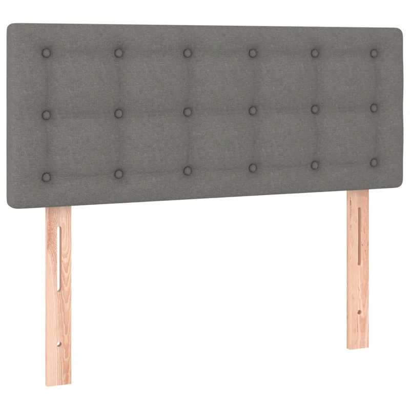 Cadre de lit LED avec sommier tête de lit matelas 120x200 cm tissu gris foncé TDL0208396
