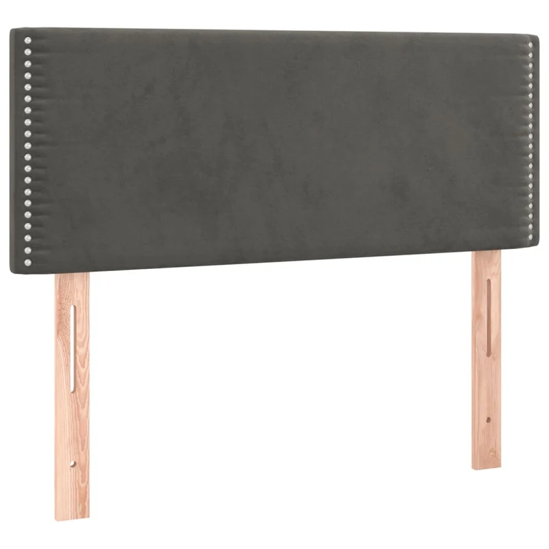 Cadre de lit LED avec sommier tête de lit matelas surmatelas 120x200 cm tissu velours gris foncé TDL0207740