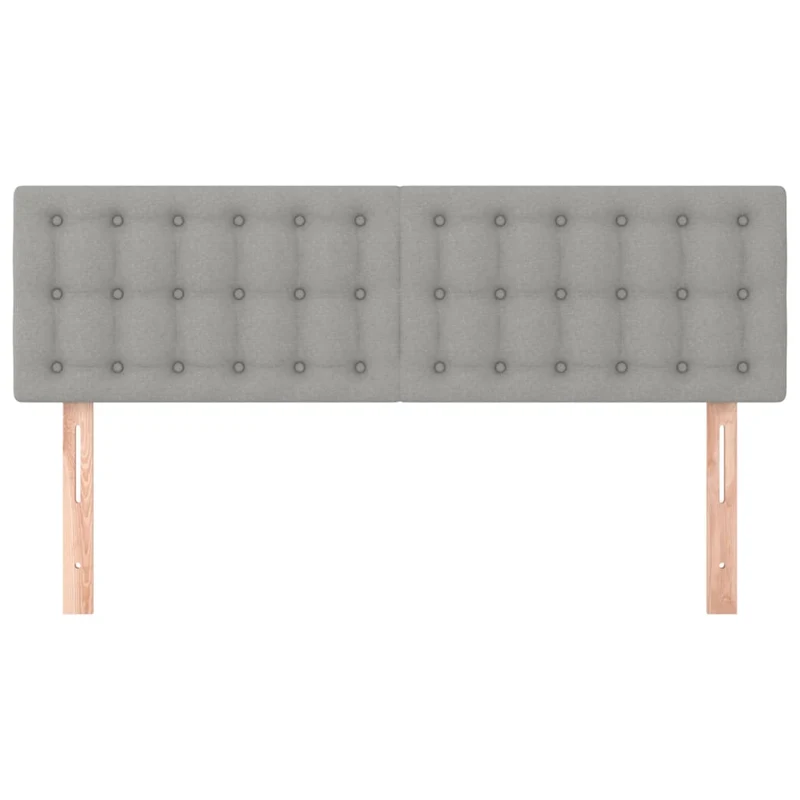 Tête de lit accessoire couchage chambre à coucher meuble en 2 parties 72 x 5 x 78/88 cm tissu gris clair TDL0206433