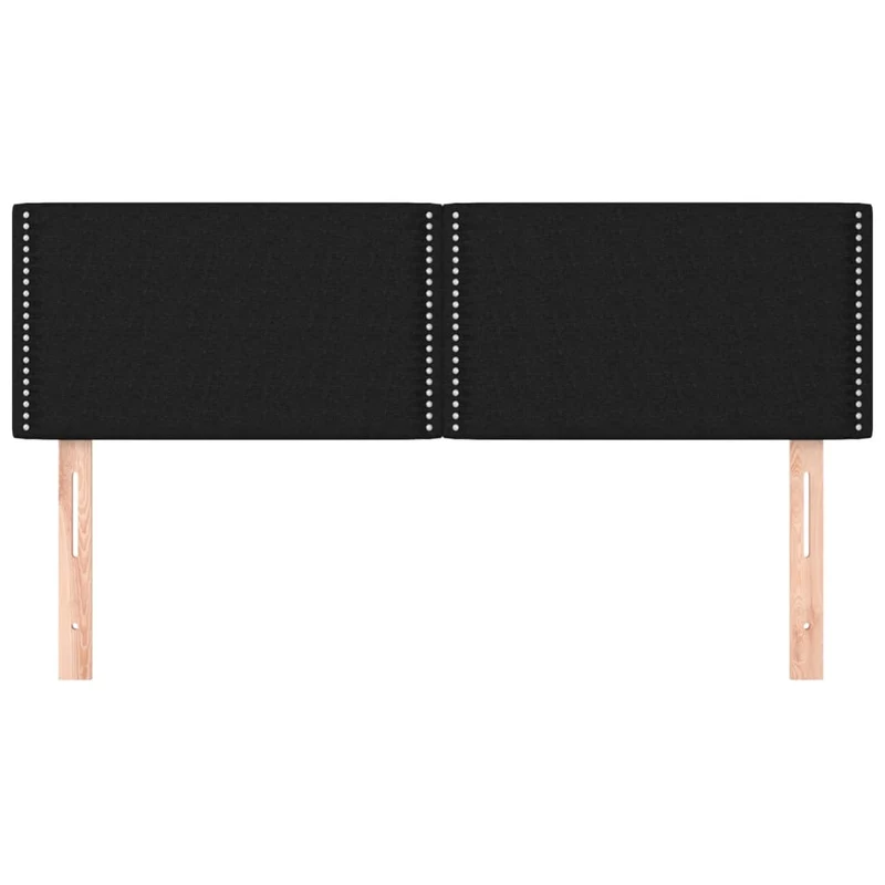 Tête de lit accessoire couchage chambre à coucher meuble en 2 parties 72 x 5 x 78/88 cm tissu noir TDL0206258
