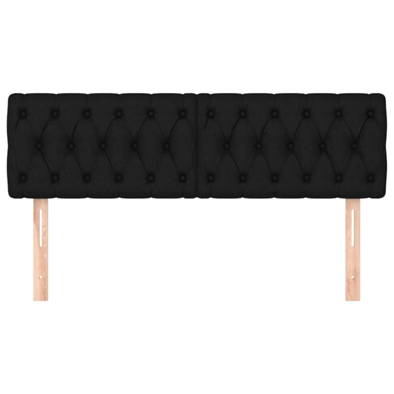 Tête de lit accessoire couchage chambre à coucher meuble en 2 parties 72 x 7 x 78/88 cm tissu noir TDL0206252
