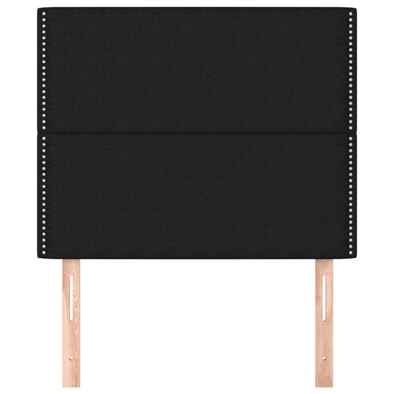 Tête de lit accessoire couchage chambre à coucher meuble en 2 parties 90 x 5 x 78/88 cm tiss noir TDL0206227