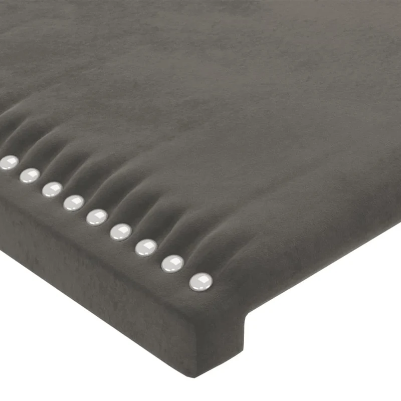 Tête de lit accessoire couchage chambre à coucher meuble avec rebord latéral 103 x 23 x 78/88 cm tissu velours gris foncé TDL0205030