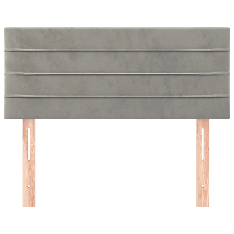 Tête de lit accessoire couchage chambre à coucher meuble 100 x 5 x 78/88 cm tissu velours gris clair TDL0203226