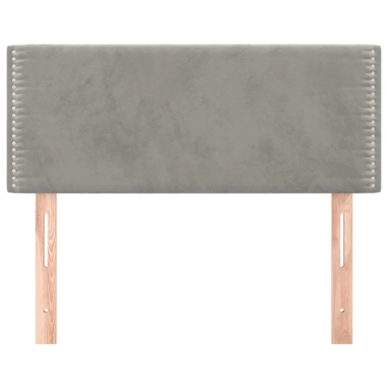 Tête de lit accessoire couchage chambre à coucher meuble 100 x 5 x 78/88 cm tissu velours gris clair TDL0203224
