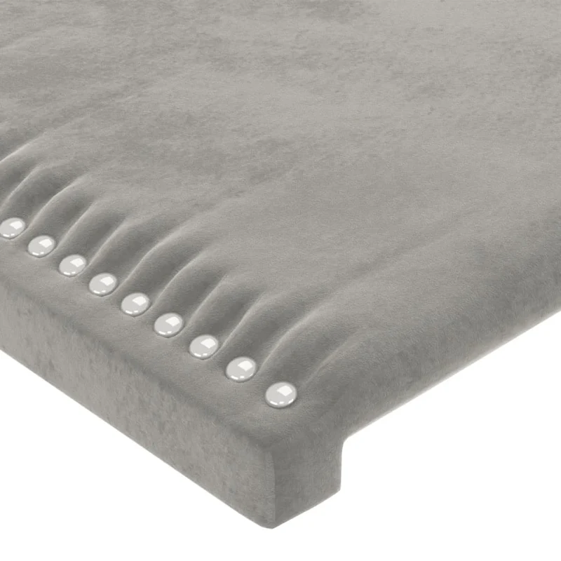 Tête de lit accessoire couchage chambre à coucher meuble 100 x 5 x 78/88 cm tissu velours gris clair TDL0203224
