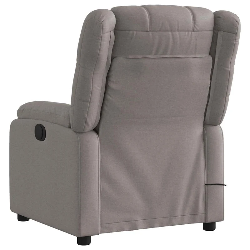 Fauteuil de relaxation TV fonction massage inclinable 6 points de massage en tissu taupe DEC027109