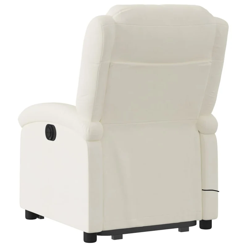 Fauteuil de relaxation TV fonction massage inclinable levage électrique en velours crème DEC026898
