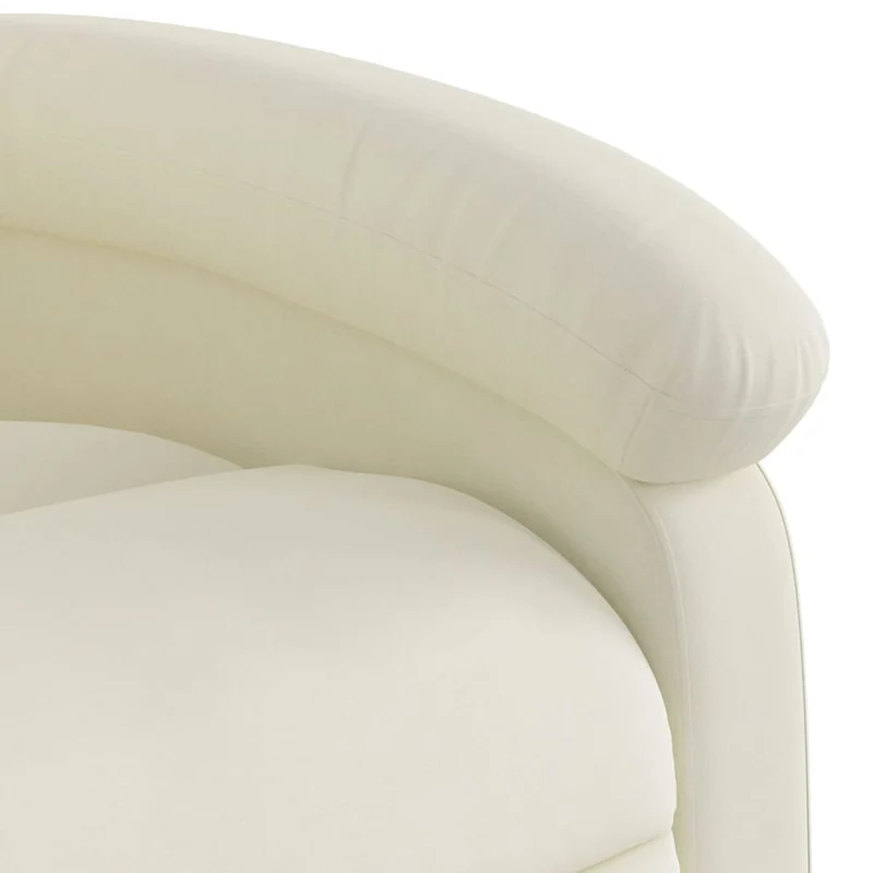 Fauteuil de relaxation TV fonction massage inclinable levage électrique en velours crème DEC026898