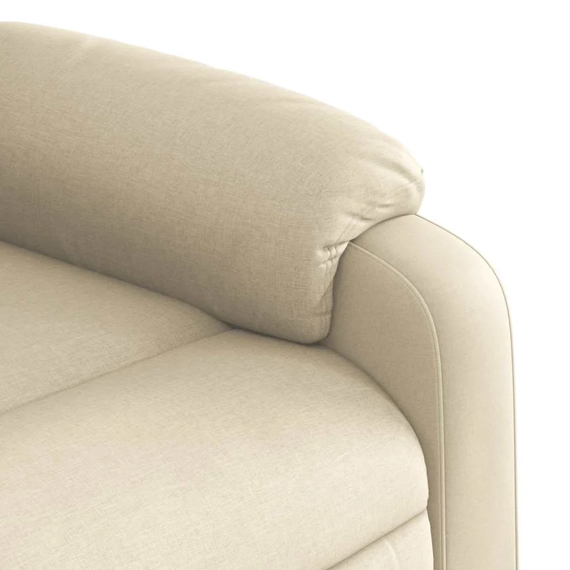 Fauteuil de relaxation TV fonction massage inclinable 6 points de massage en tissu crème DEC026891