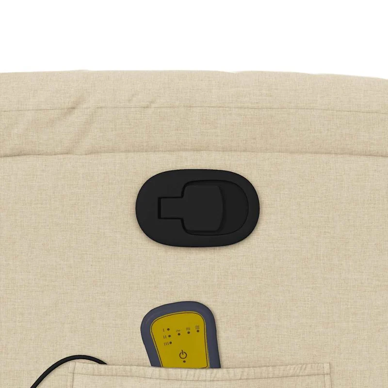 Fauteuil de relaxation TV fonction massage inclinable 6 points de massage en tissu crème DEC026891