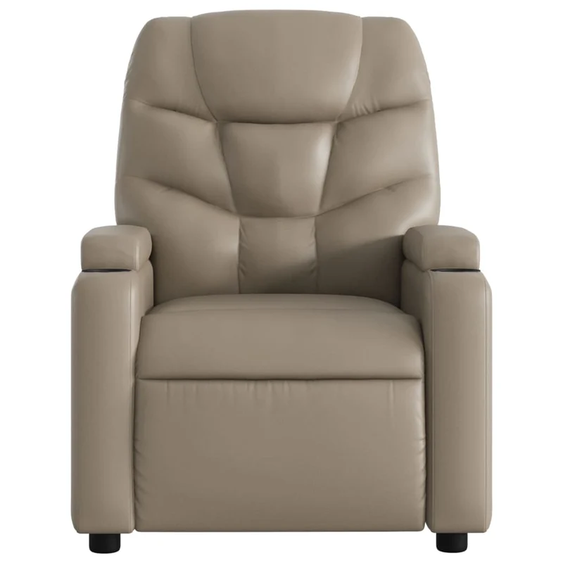 Fauteuil de relaxation TV fonction massage inclinable en PVC couleur cappuccino DEC026883