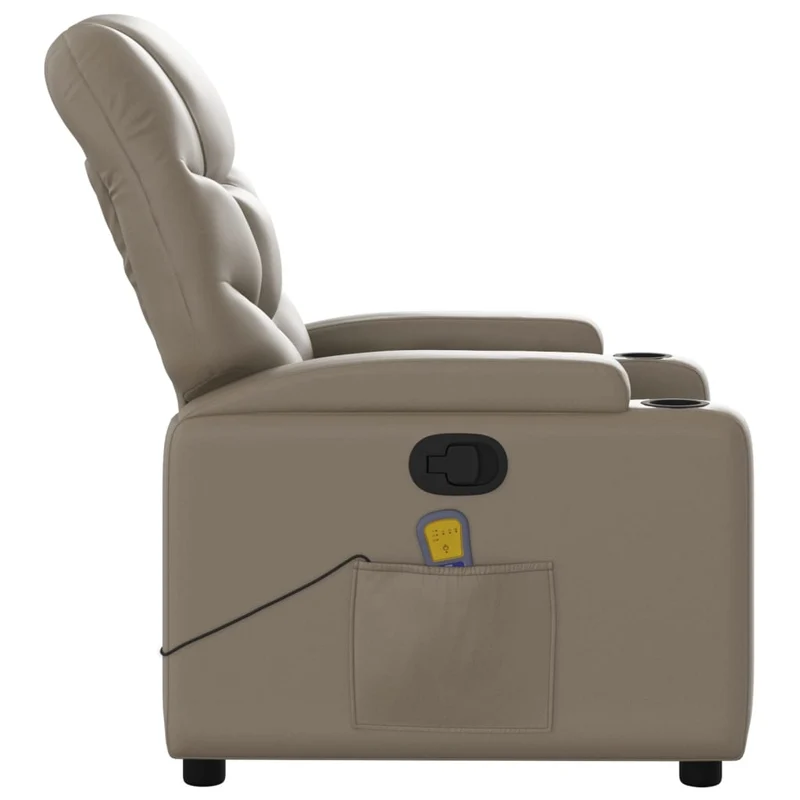 Fauteuil de relaxation TV fonction massage inclinable en PVC couleur cappuccino DEC026883