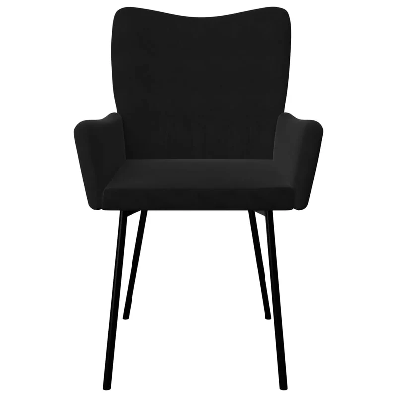 Set de 2 chaises de salle à manger avec accoudoirs en tissu velours noir DEC025567