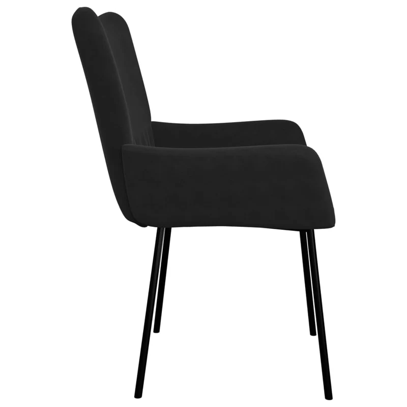Set de 2 chaises de salle à manger avec accoudoirs en tissu velours noir DEC025567