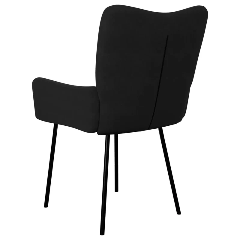 Set de 2 chaises de salle à manger avec accoudoirs en tissu velours noir DEC025567