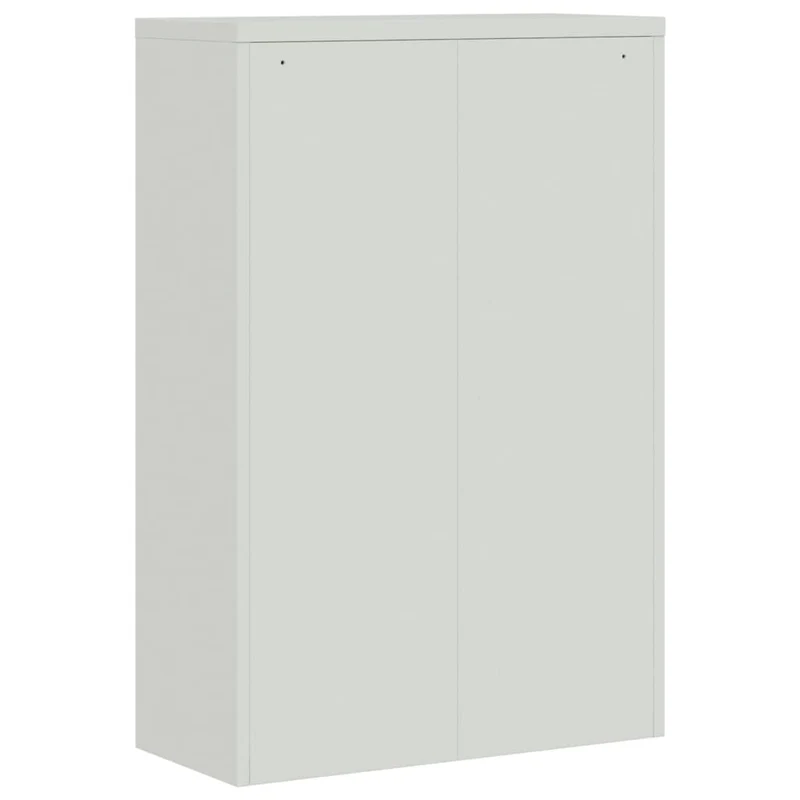 Meuble de bureau armoire de rangement avec 2 portes et 3 étagères réglables 90 x 40 x 140 cm en acier gris DEC024456
