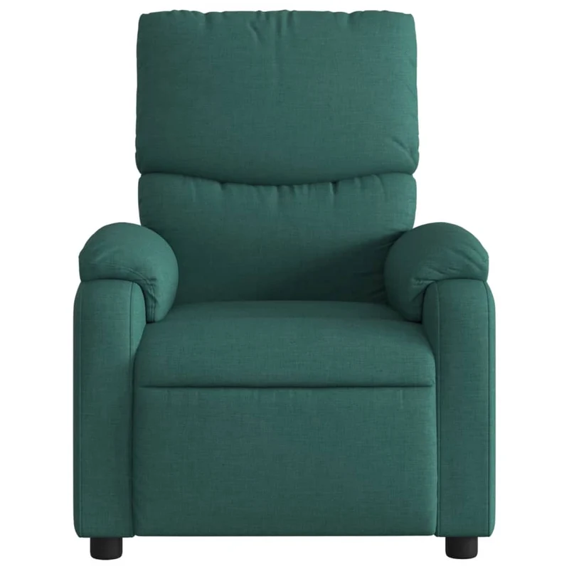 Fauteuil de relaxation TV fonction massage inclinable 6 points de massage en tissu vert foncé DEC027127