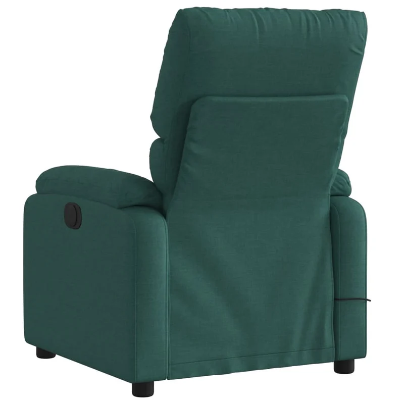 Fauteuil de relaxation TV fonction massage inclinable 6 points de massage en tissu vert foncé DEC027127