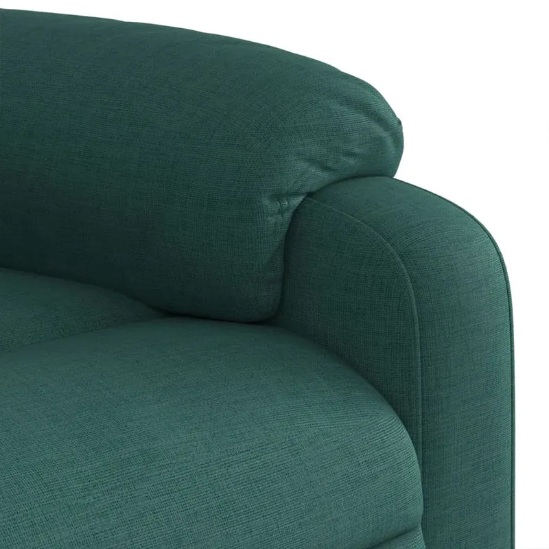 Fauteuil de relaxation TV fonction massage inclinable 6 points de massage en tissu vert foncé DEC027127