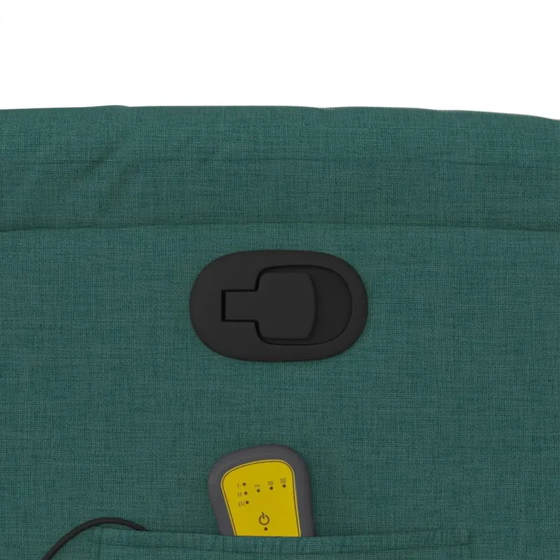 Fauteuil de relaxation TV fonction massage inclinable 6 points de massage en tissu vert foncé DEC027127