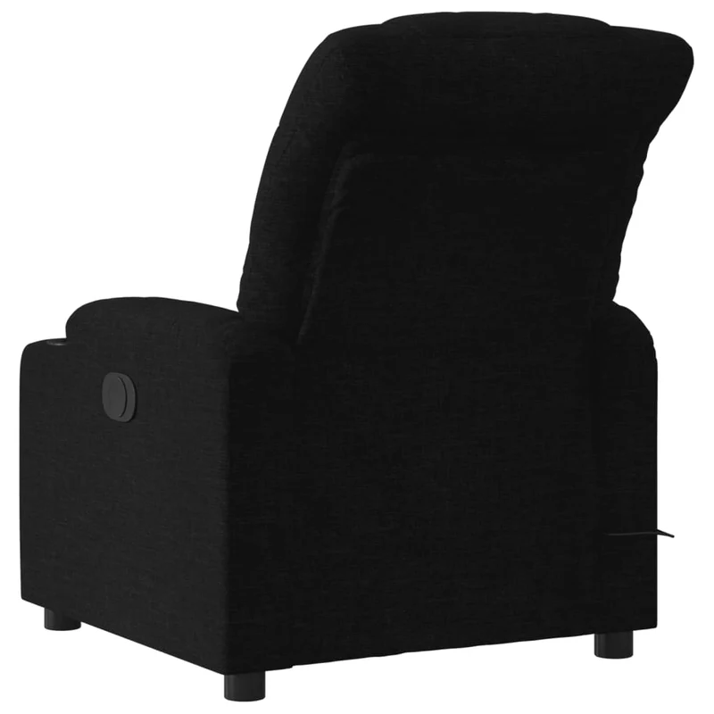 Fauteuil de relaxation TV fonction massage inclinable électrique 6 points de massage en tissu noir DEC027227