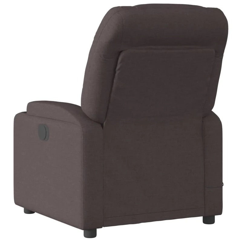 Fauteuil de relaxation TV fonction massage inclinable électrique 6 points de massage en tissu marron foncé DEC027190